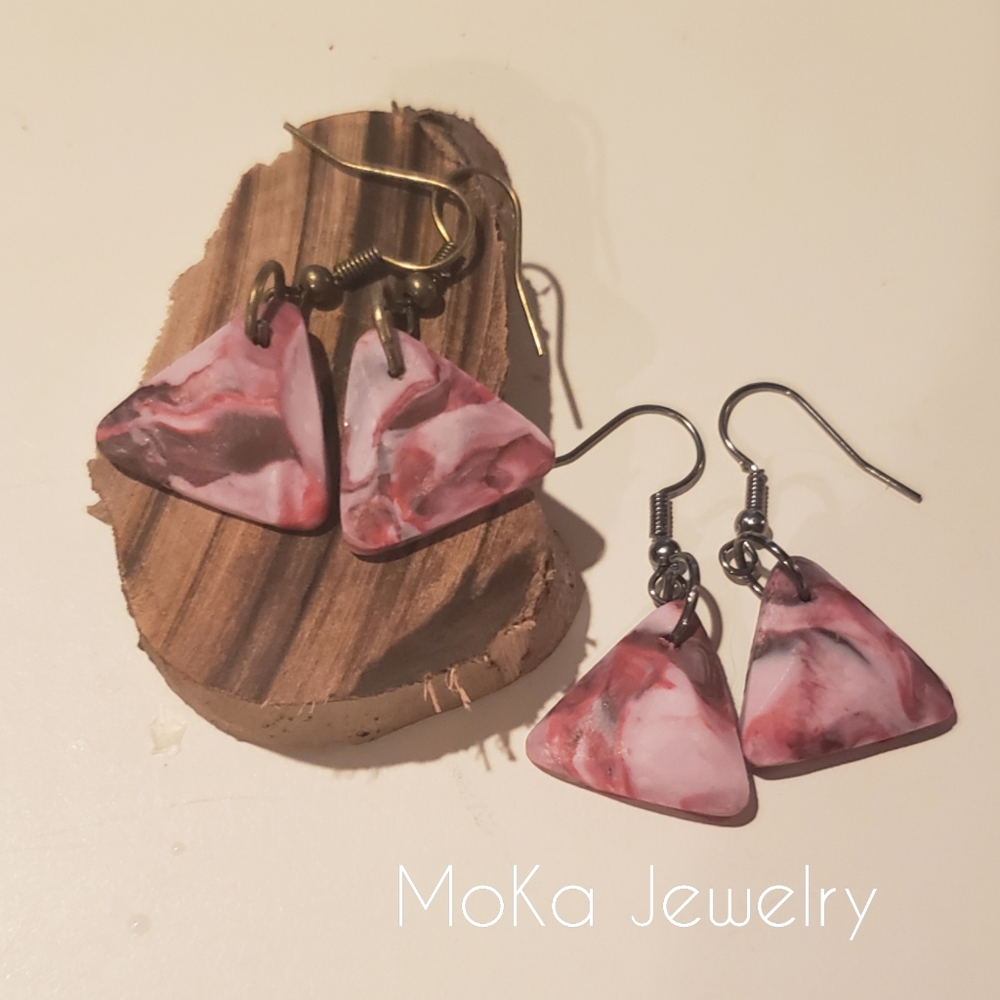 Handmade Polymer Clay Earrings- Cherry Chocolate